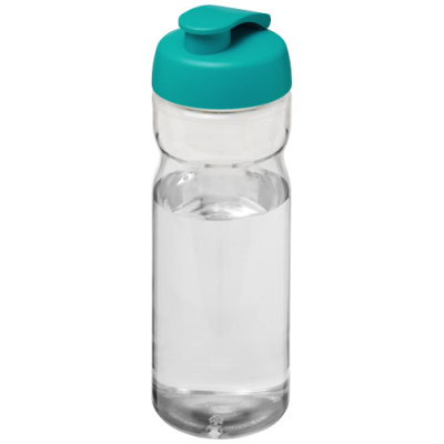 H2O ACTIVE® BASE 650 ML FLIP LID SPORTS BOTTLE in Clear Transparent & Aqua Blue.