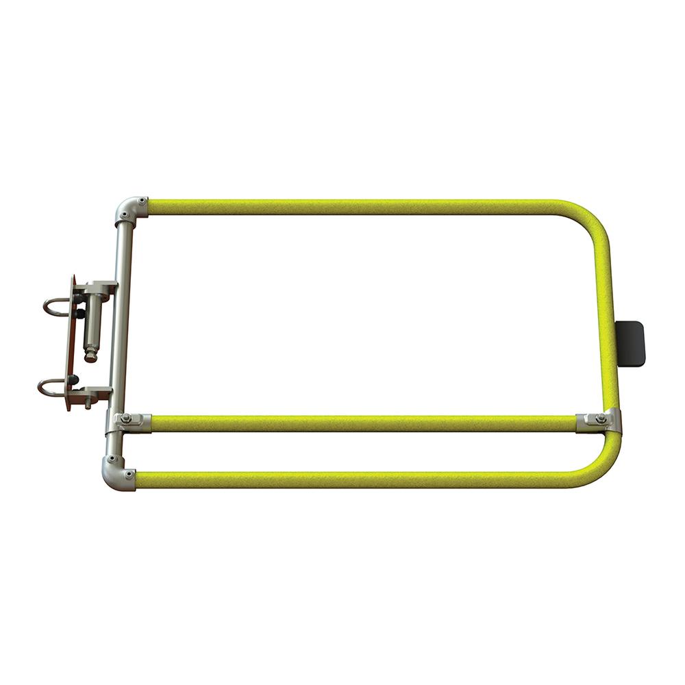 Self Closing Single Safety Gate 668mm1000mm Wide - Galvanised & P/C Yellow