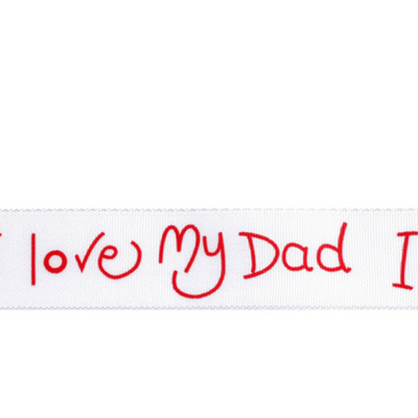 Foil Print 25mm Father's Day Style Design (Plate: 1739, Colour(s): White 910 and Red)