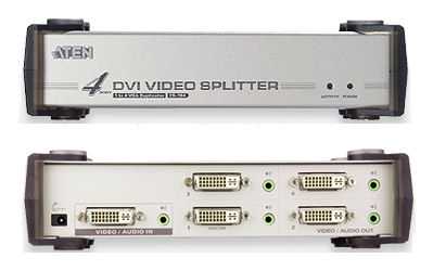 VS164 - Aten - 4 Port DVI Video Splitter with Audio (Compatible with DVI-D or DVI-I) Cascadable DVI Splitter VS164