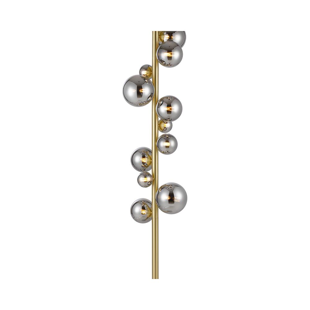 Luxuria Thorne Floor Lamp 11xG9 Satin Gold Chrome Plated Glass