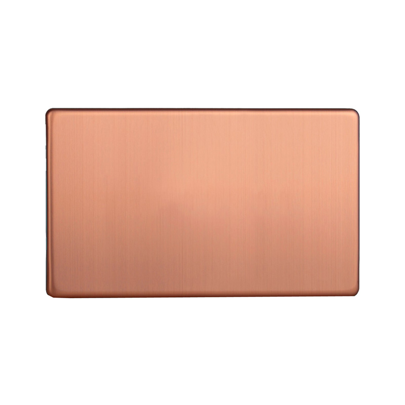 Varilight Urban Double Blank Plate Brushed Copper Screw Less Plate