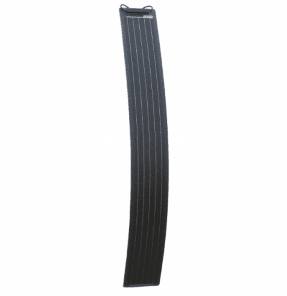 50w black ultra-narrow semi-flexible fibreglass solar panel with durable etfe coating