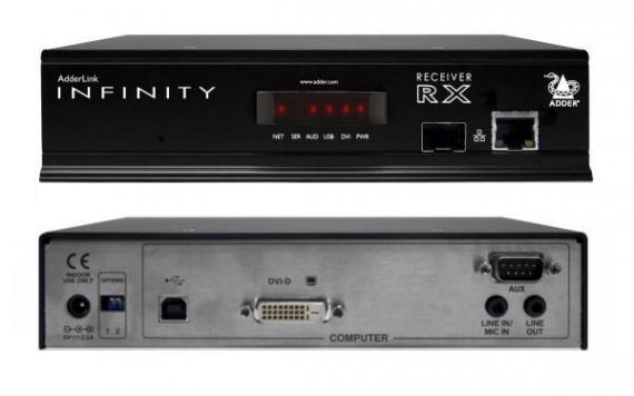 ALIF1002R AdderLink Infinity 1002 Single with SFP Receiver Single DVI-D USB & Digital Audio KVM Receiver only ( LAN Access Thin Client with KVM Switch abilities )