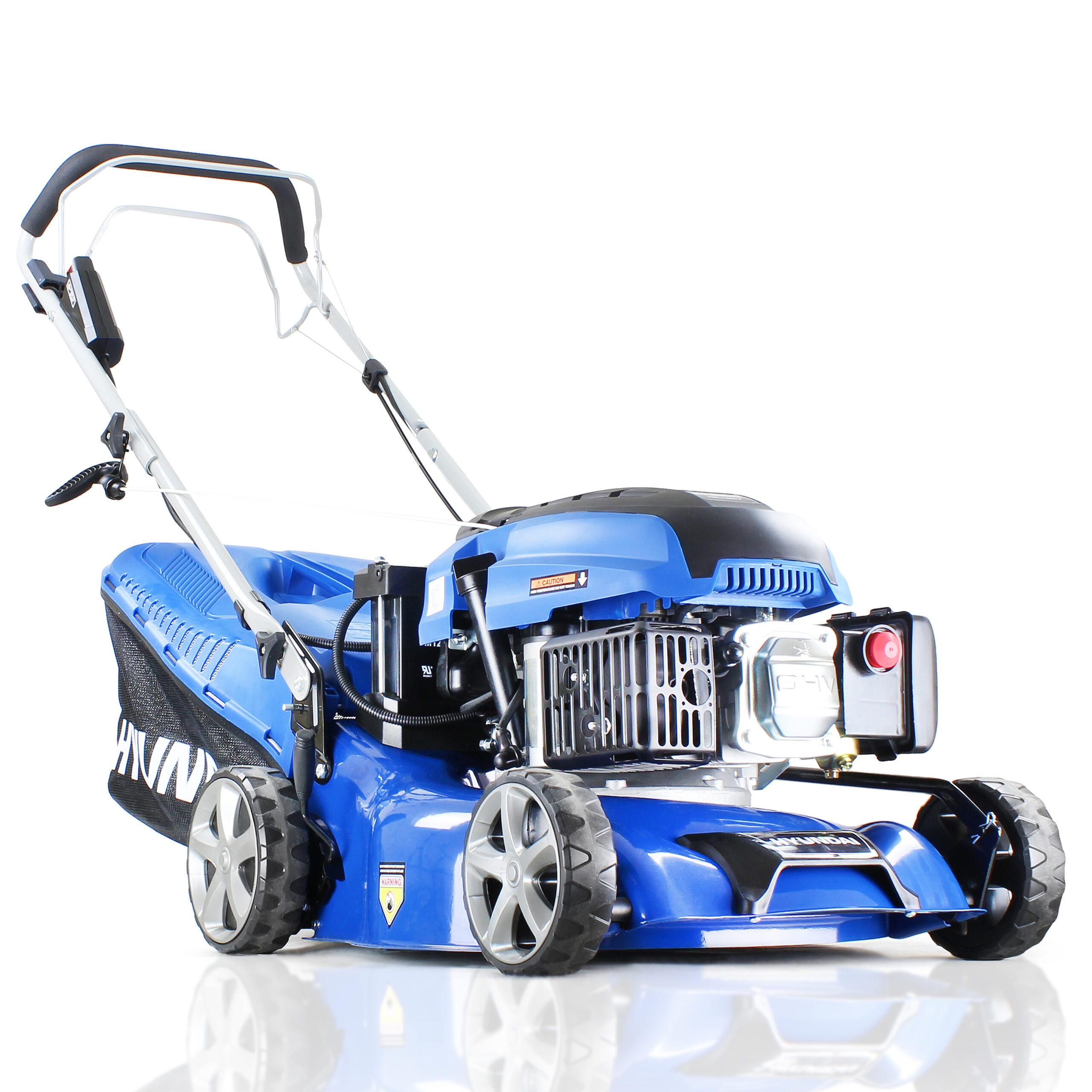 Hyundai HYM430SPE Self Propelled Electric Start 17″ 42 cm 420mm Petrol Lawn Mower plus 500ml Free Engine Oil
