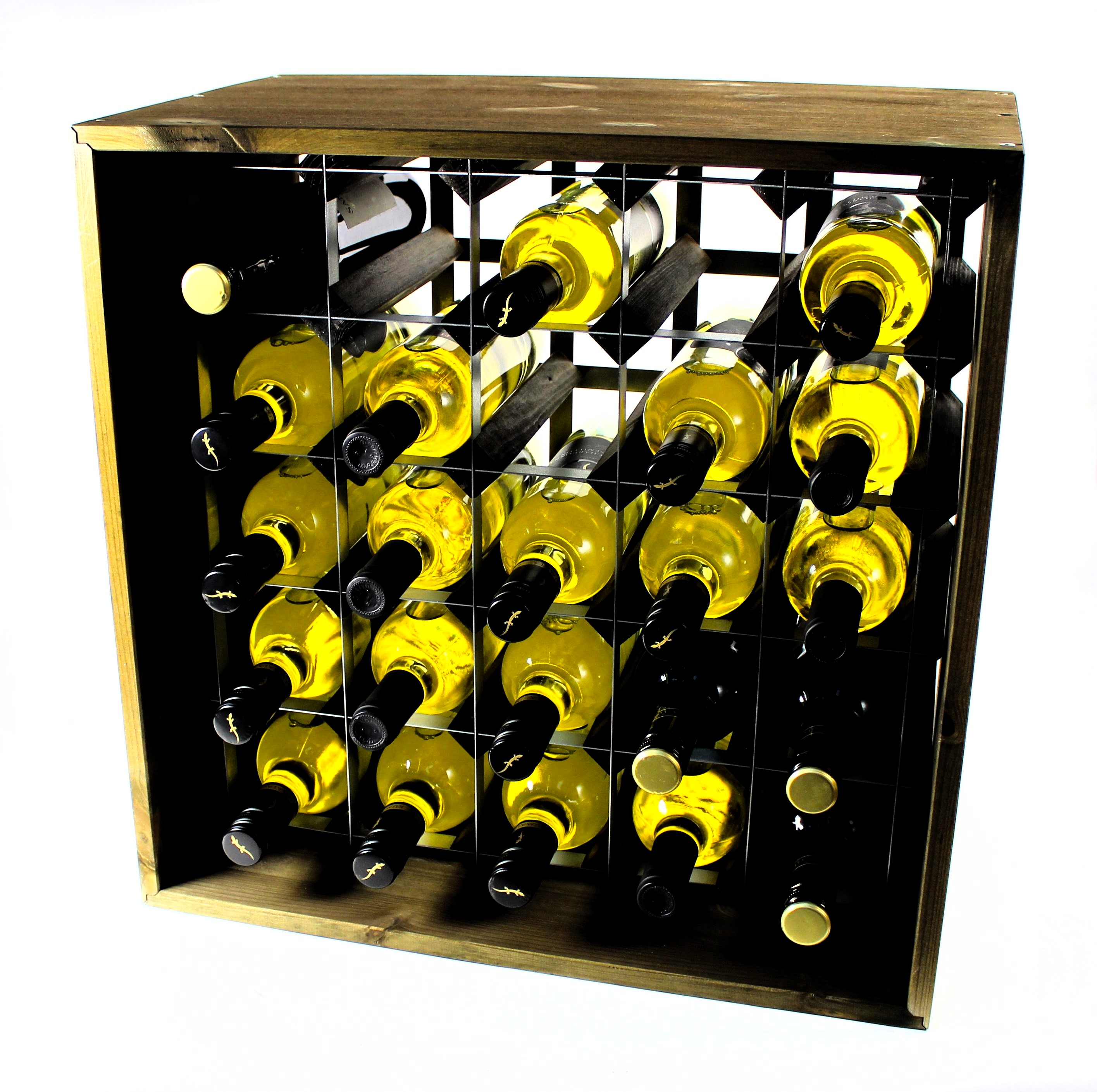 Wine Rack Cube - 25 Spaces- Walnut stain