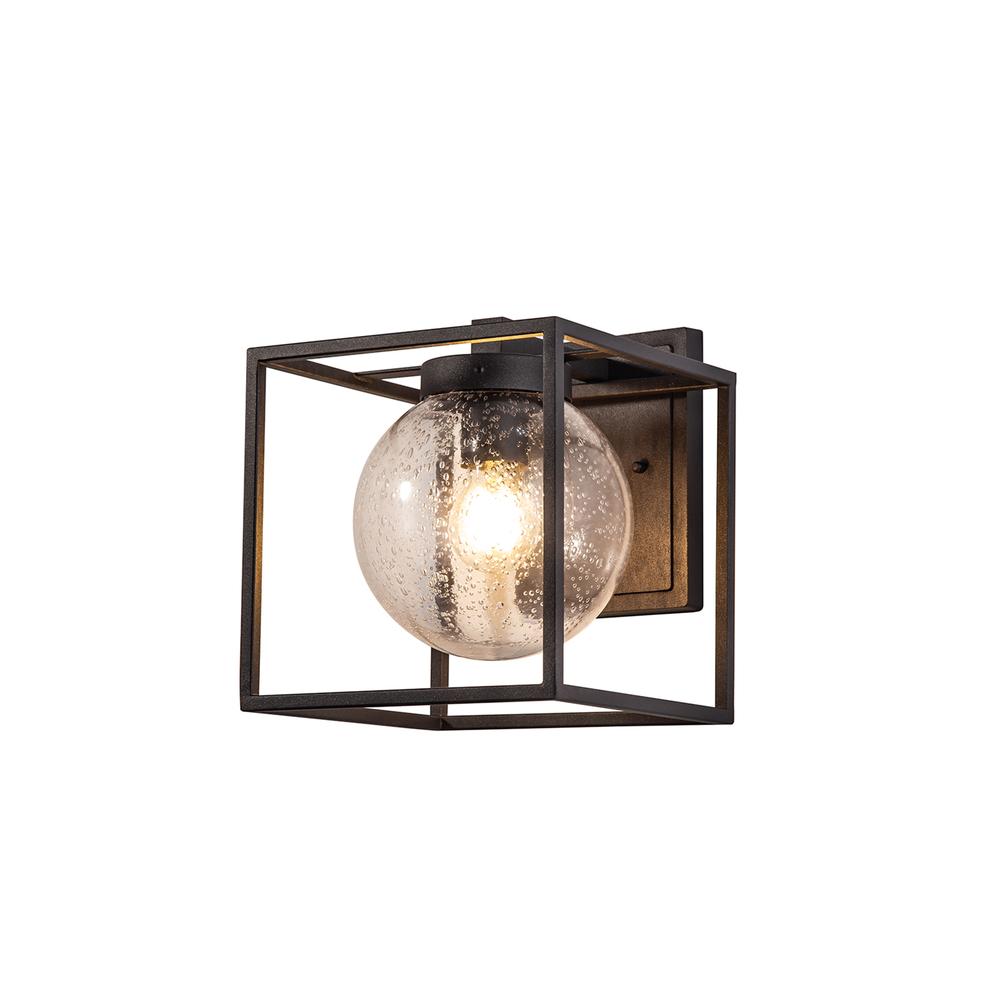 Luxuria * Linq Down Wall Light E27 IP54 Anthracite/Clear Seeded Glass