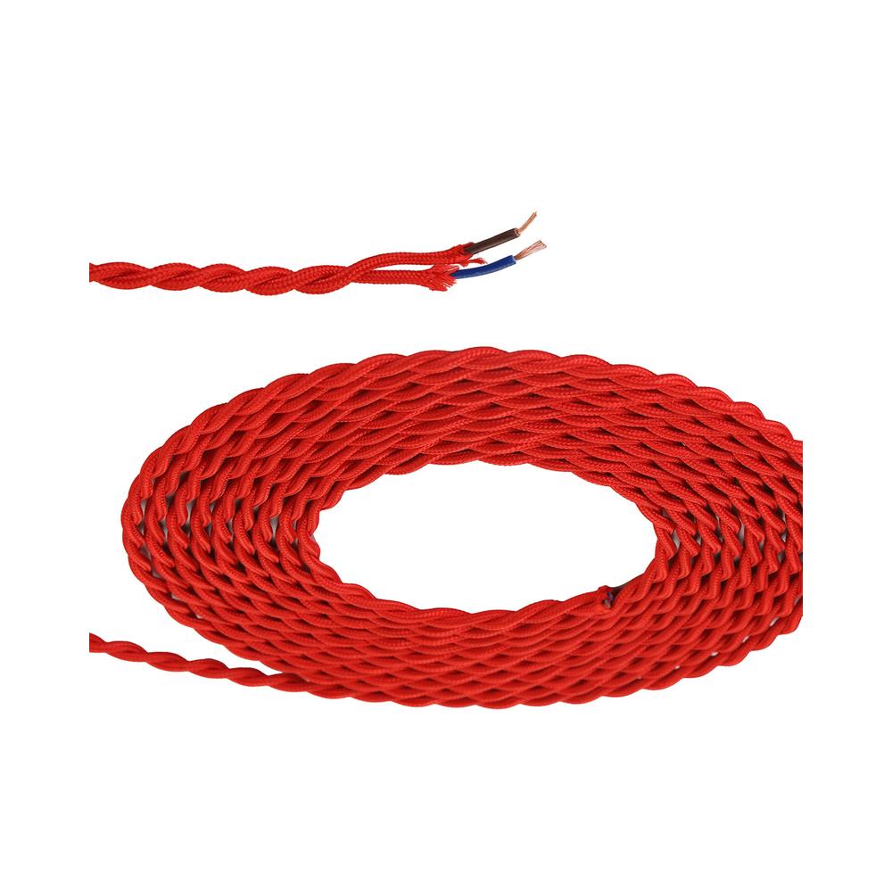 Luxuria Glorelle 1m Red Braided Twisted 2 Core 0.75mm Cable