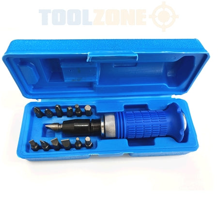 Toolzone Impact Driver for Sockets / Screwdriver 14pc Kit Reversible