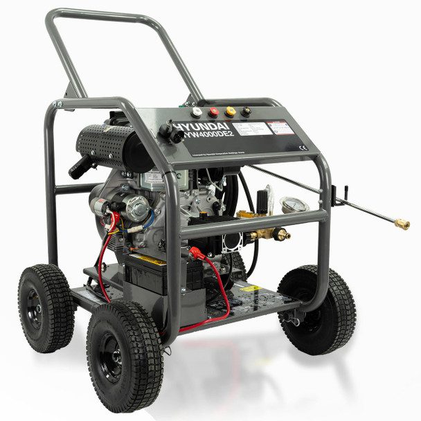 Hyundai 4000psi / 275 bar Diesel Pressure Washer, Annovi Reverberi Triplex Pump, 15L/min with 10m Hose 