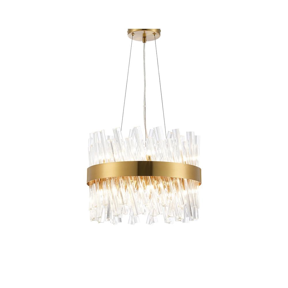 Luxuria Sylph 40cm 10 Light G9 Pendant Round Brass / Clear