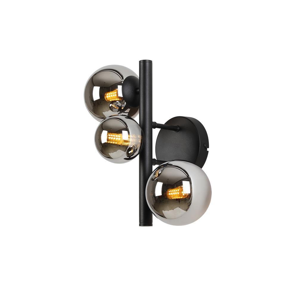 Luxuria Thorne Wall Light 3xG9 Satin Black Chrome Plated Glass