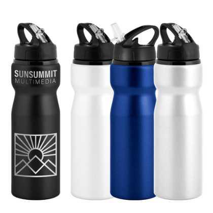 Nova Aluminium Water Bottle with Flip Sipper Lid - 750ml