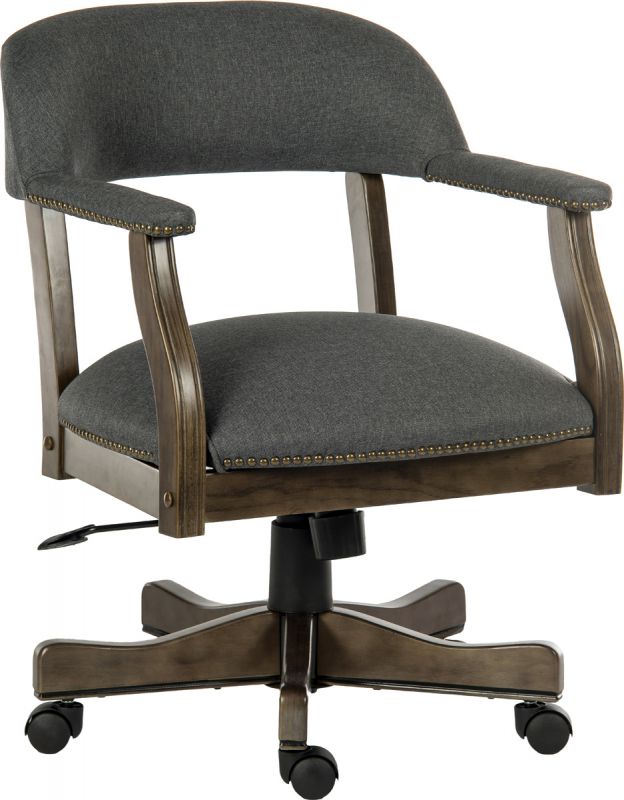Captain Style Traditional Grey Fabric Office Chair - CAPTAIN Near Me