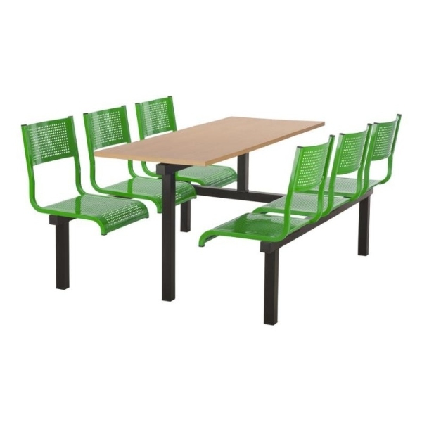 CU93 - 6-Seater Barrett Canteen Unit - 2 Way Access, Green, Beech