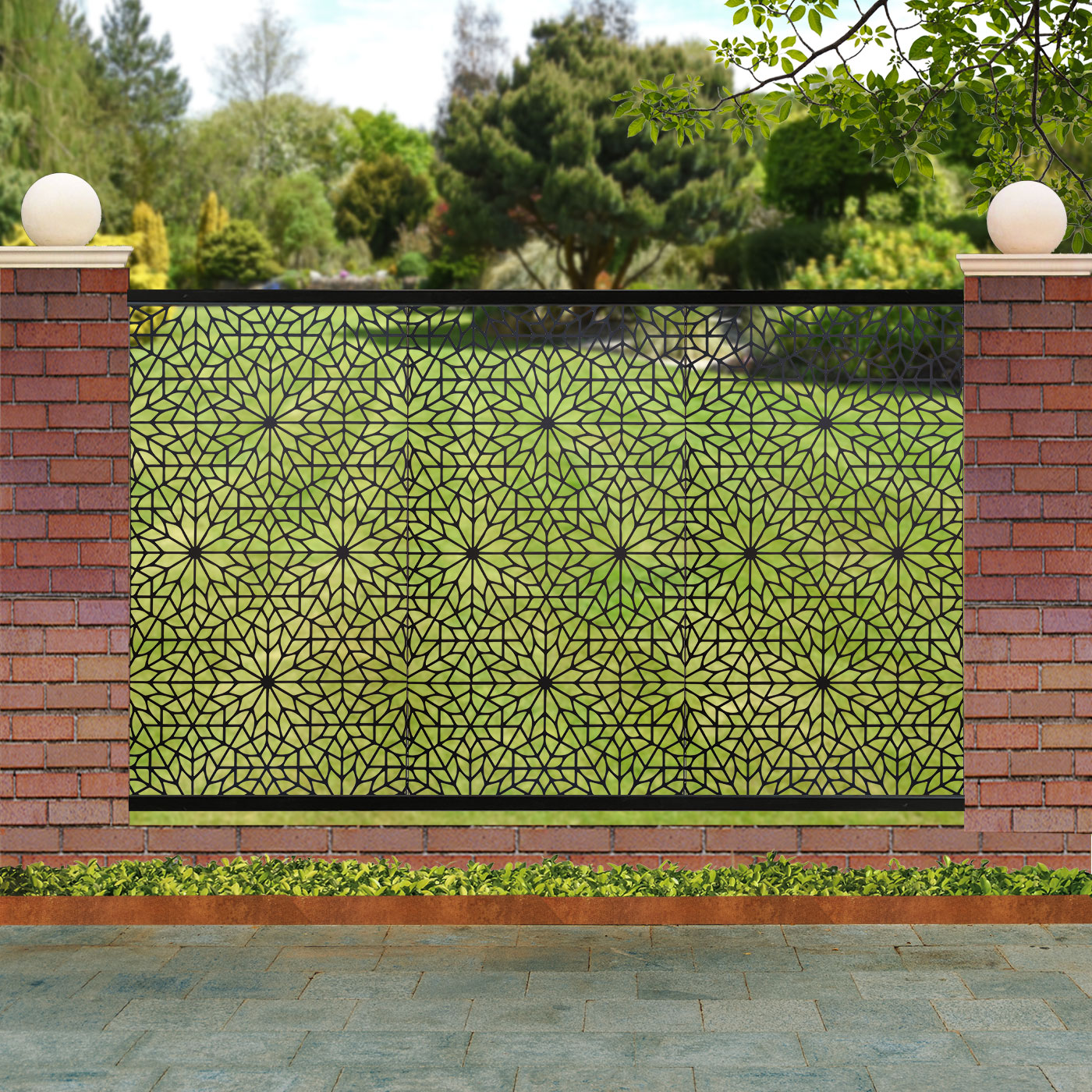 Black Ria Garden Screens for Piers 