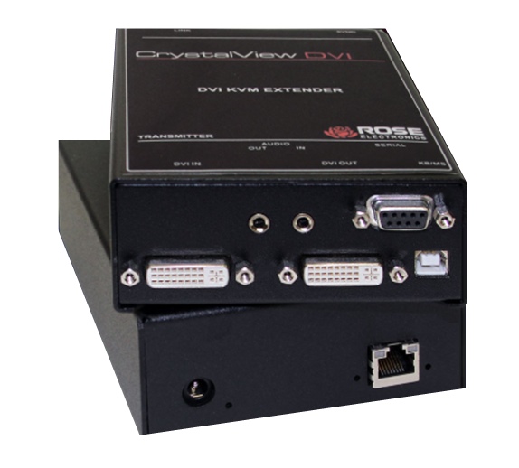 CRK-2DTXUD1D/R - Rose - CrystalView Dual Access DVI CATx KVM Extender &#64; 60Hz, Cat5/Cat5e/Cat6, Single Video, USB-HID