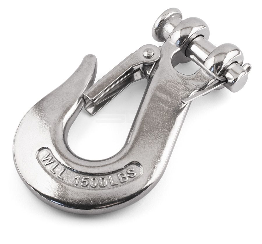 Clevis Slip Hooks with Safety Catch - 316 / A4 Stainless Steel