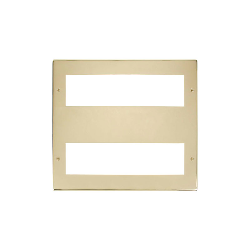 Click New Media Polished Brass 16 Module Large Unfurnished Front Plate