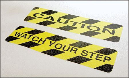 Caution - anti-slip mat 610x150mm