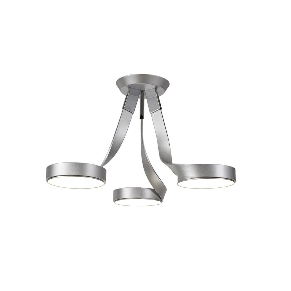 Luxuria Kinkladze 62cm 3 Light Semi Flush 3x12W LED 3000K 2880lm Silver/Polished Chrome