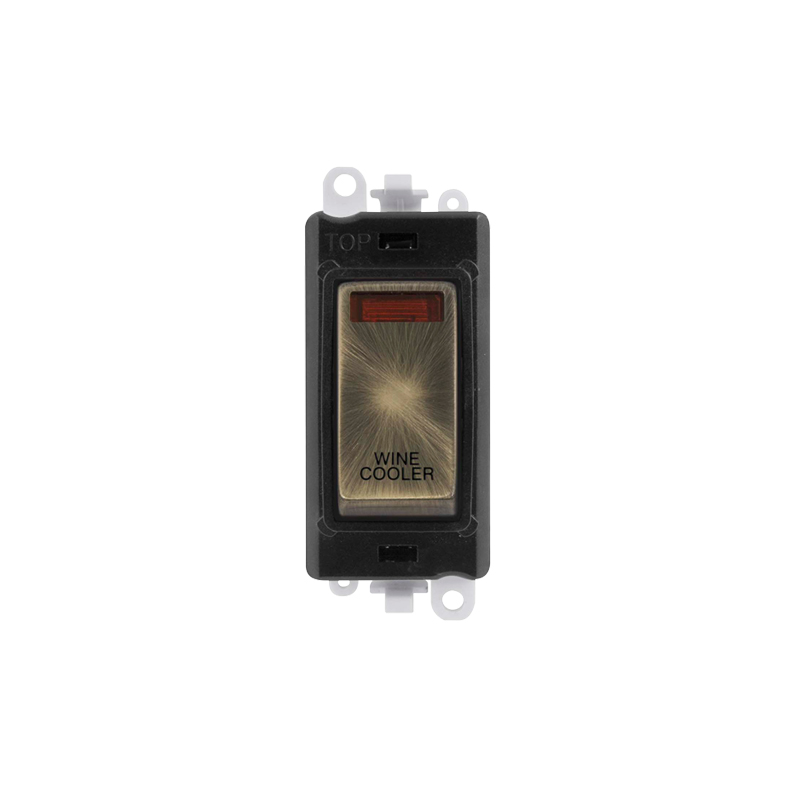 Click GridPro 20AX Antique Brass DP Switch Module with Neon Wine Cooler Insert Black