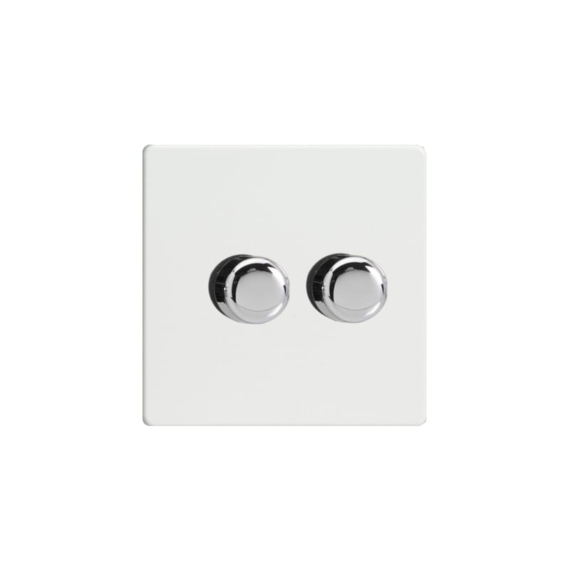 Varilight V-Pro 2 Gang LED Dimmer Switch Premium White