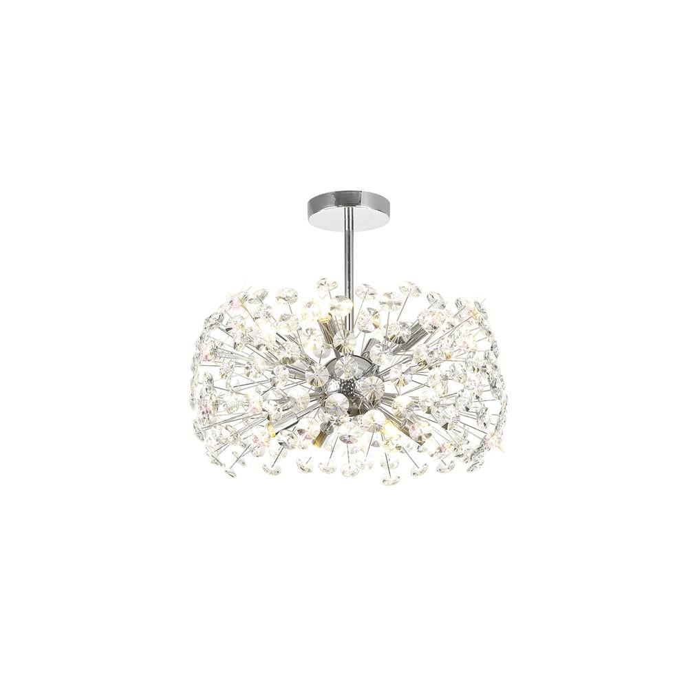 Luxuria Paramount 45cm Semi Flush Pendant 8 Light G9 Polished Chrome/Crystal