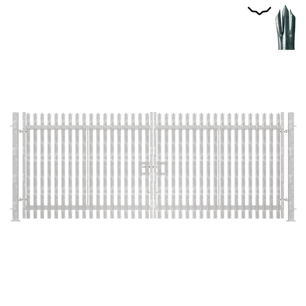 Double Leaf Gate & Posts 2.4m H x 6mTriple Pointed 'D' Section 3.0mm