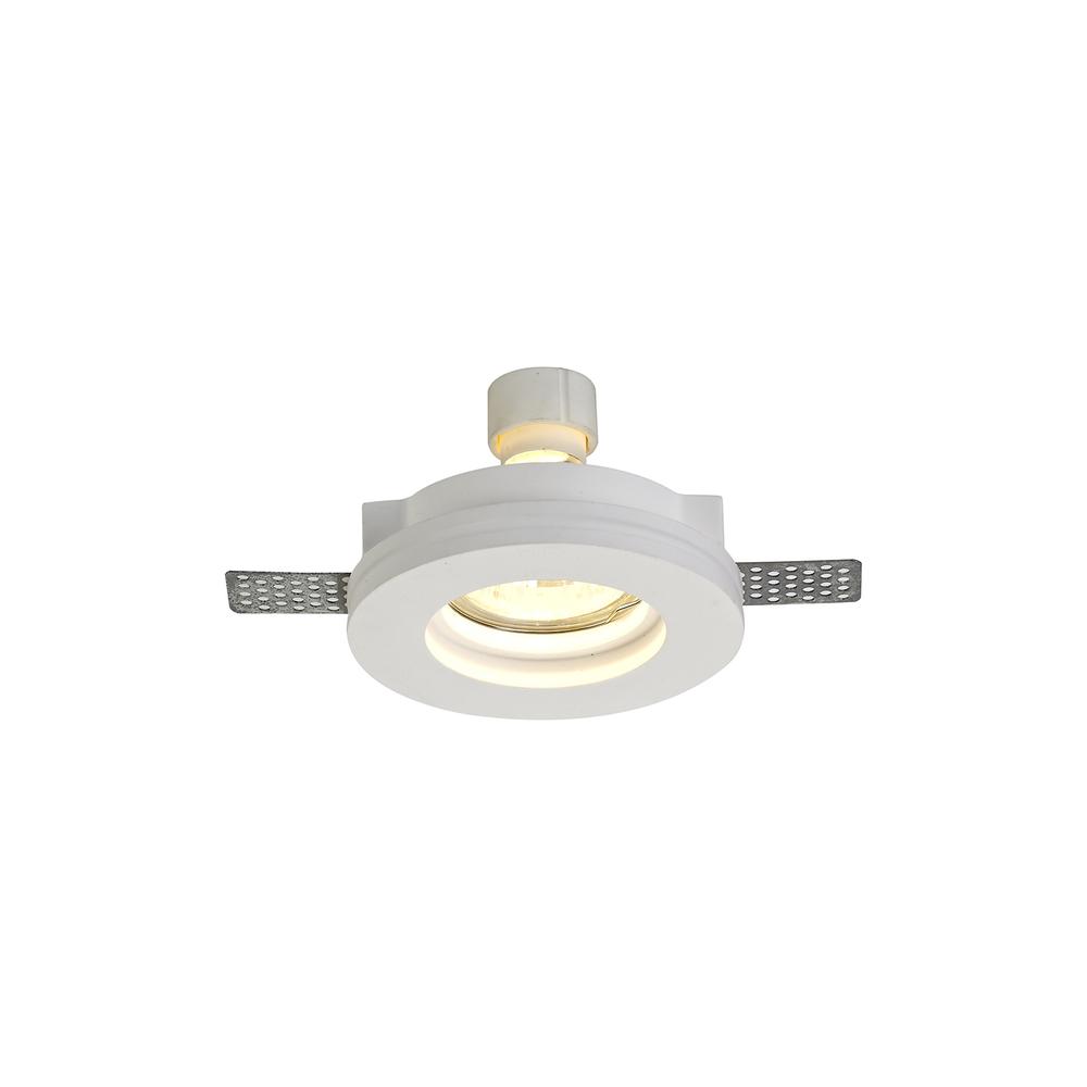 Luxuria Nadia Round Stepped Recessed Spotlight 1xGU10 White Paintable Gypsum