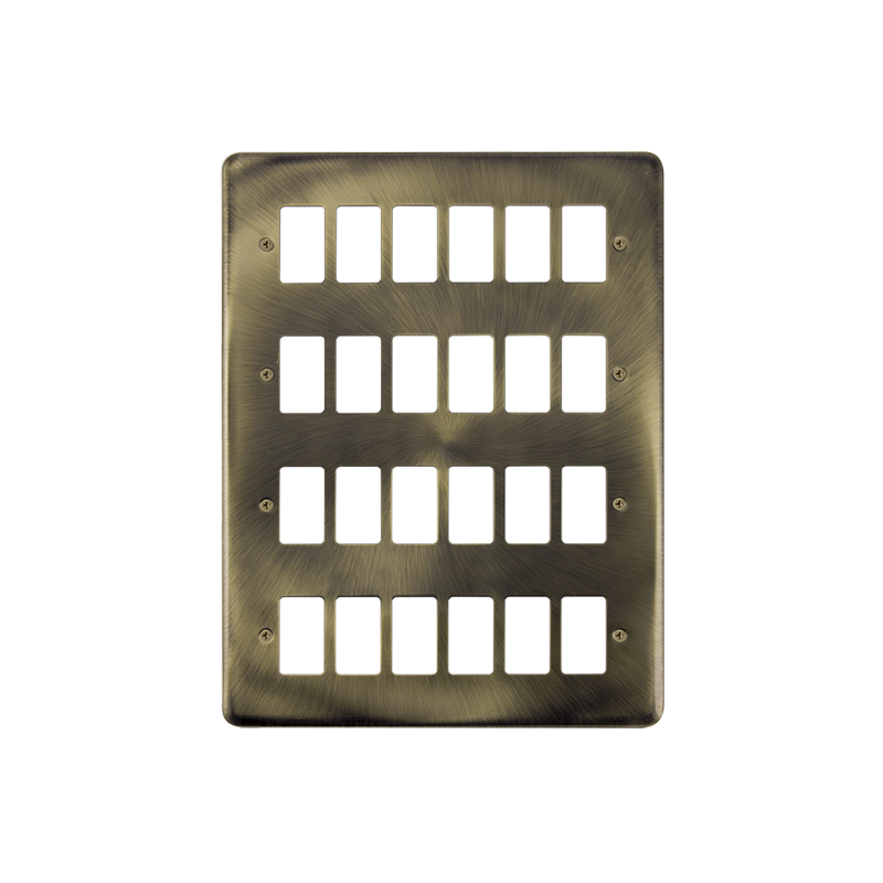 Click Deco Plus 24 Gang GridPro Frontplate Antique Brass