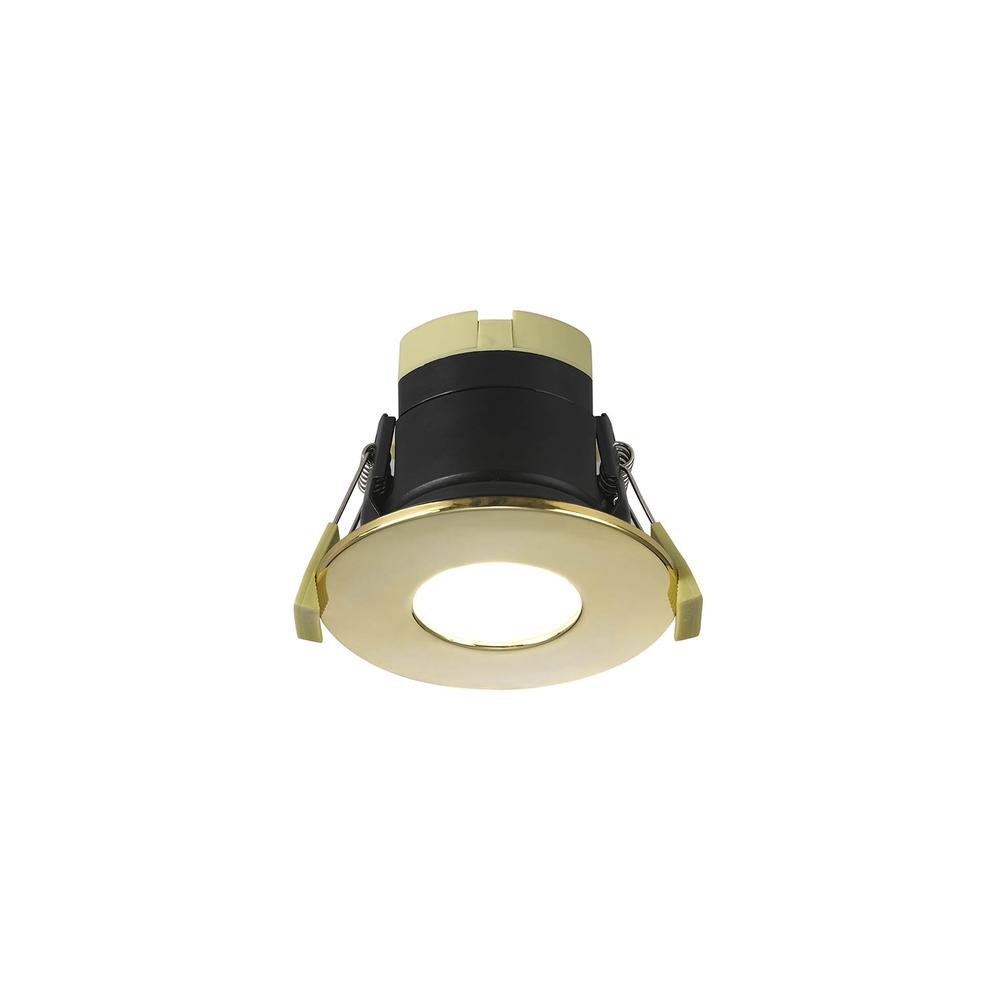 Luxuria Horizon 8W Dimmable CCT LED Fire Rated Downlight With Brass