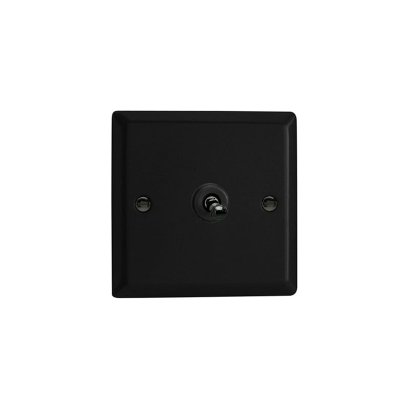 Varilight Urban 1G 10A Intermediate Toggle Switch Matt Black / Insert Iridium (Standard Plate)