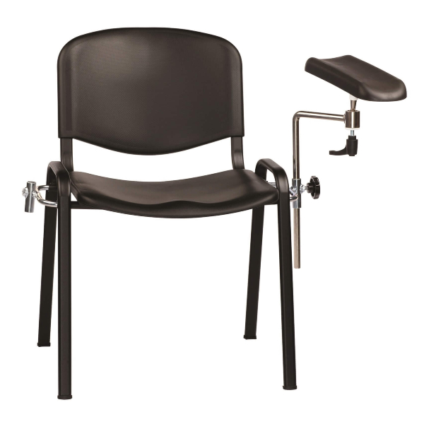Phlebotomy Chair - Plastic Moulded Seats - Black