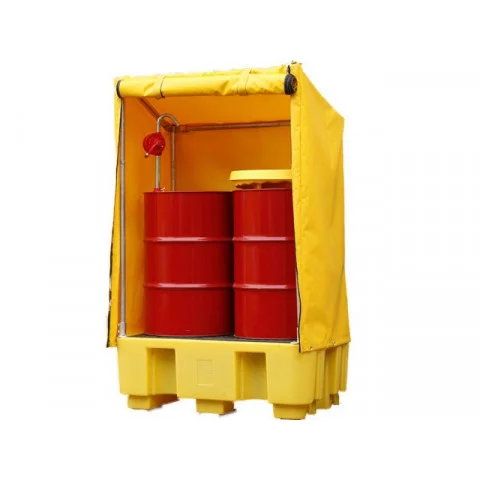 2 Drum Spill Pallet with Framed Cover