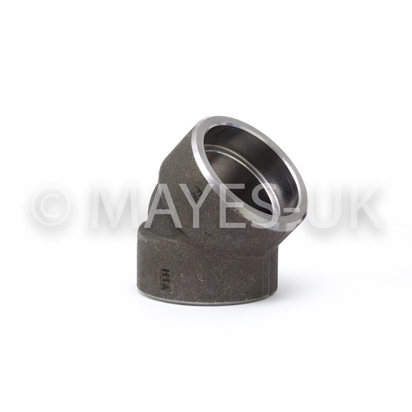 1/2" 3000 (3M) SW             
45° Elbow
A182 F22 Class 3
Dimensions to ASME B16.11