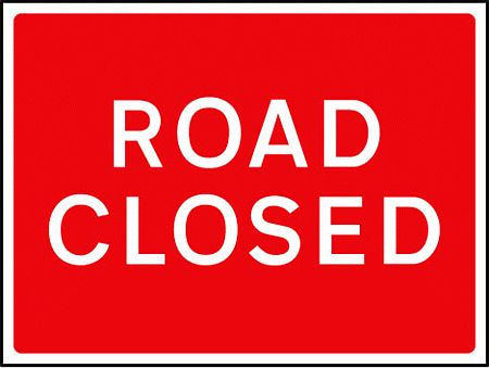 Road closed 1050x750mm Class RA1 zintec