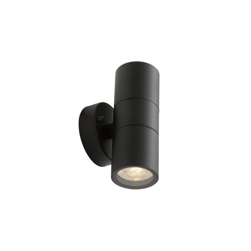 Ansell Acero Bi-Directional Without PIR GU10 Wall Light Black