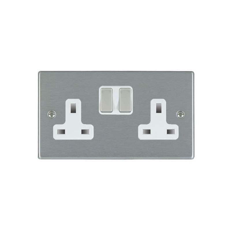 Hamilton Hartland 2 Gang 13A DP Switched Socket SS/WH