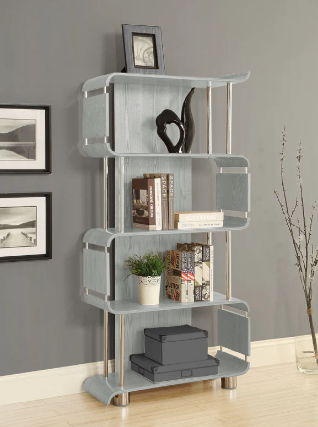Providers Of Contemporary Open Storage Bookcase in Grey Veneer - 800mm - BS201 North Yourkshire