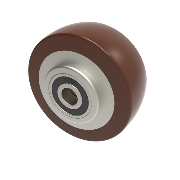 Polyurethane Aluminium 80mm Ball Bearing Wheel 200kg Load