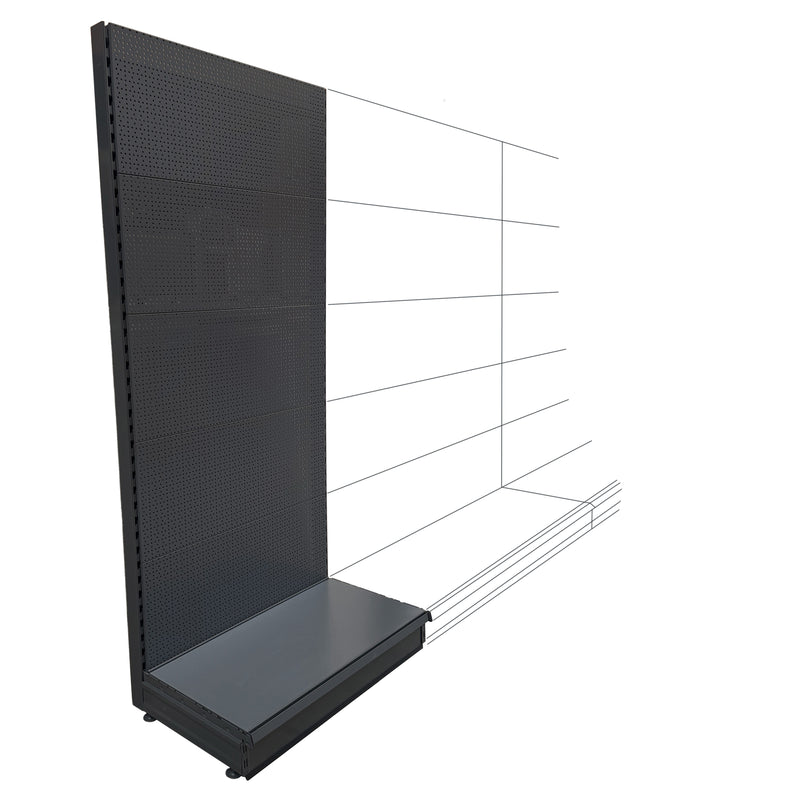 K50 Add-on Wall Bay - All Peg Panels, 37cm deep base, Dark Grey, Choice of widths & heights...