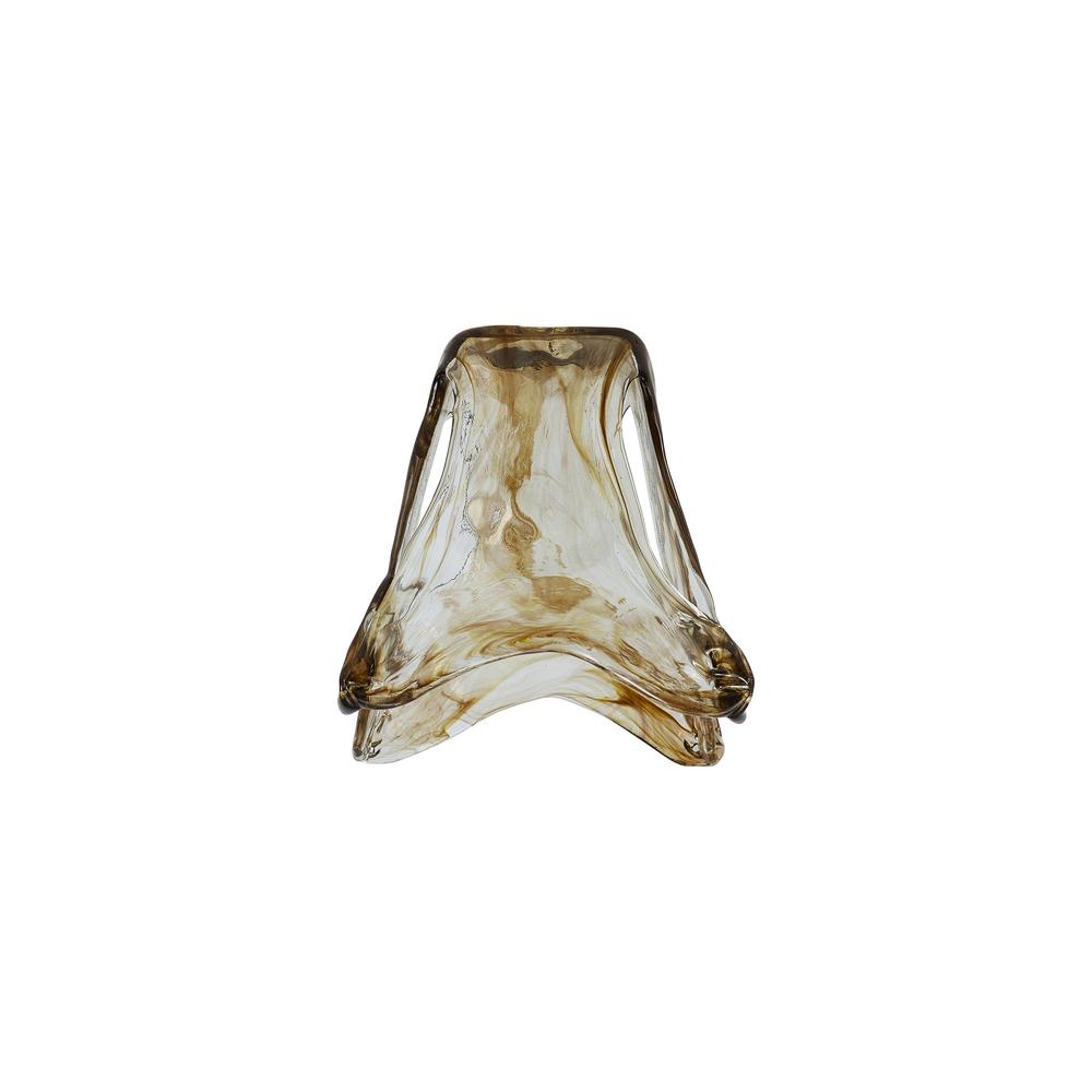 Luxuria Alaskan Flower Cloudy Glass Shade (C) Brown / Clear