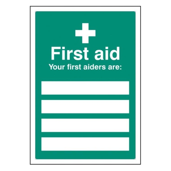 First Aiders Are (Space for 4) - Adapt-a-Sign