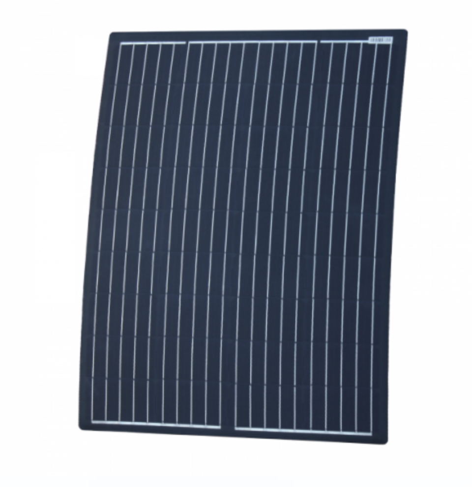 100W Black Reinforced Semi-Flexible Solar Panel With Round Rear Junction Box And 3M Cable, With Durable Etfe Coating-Arflxbjb-100M