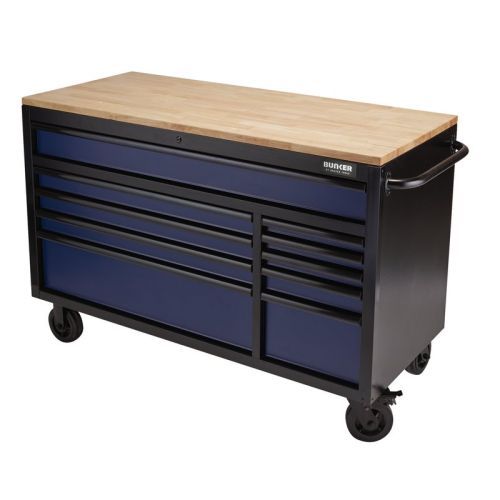 Draper Workbench Roller Tool Cabinet 10 Drawer 56" In Blue