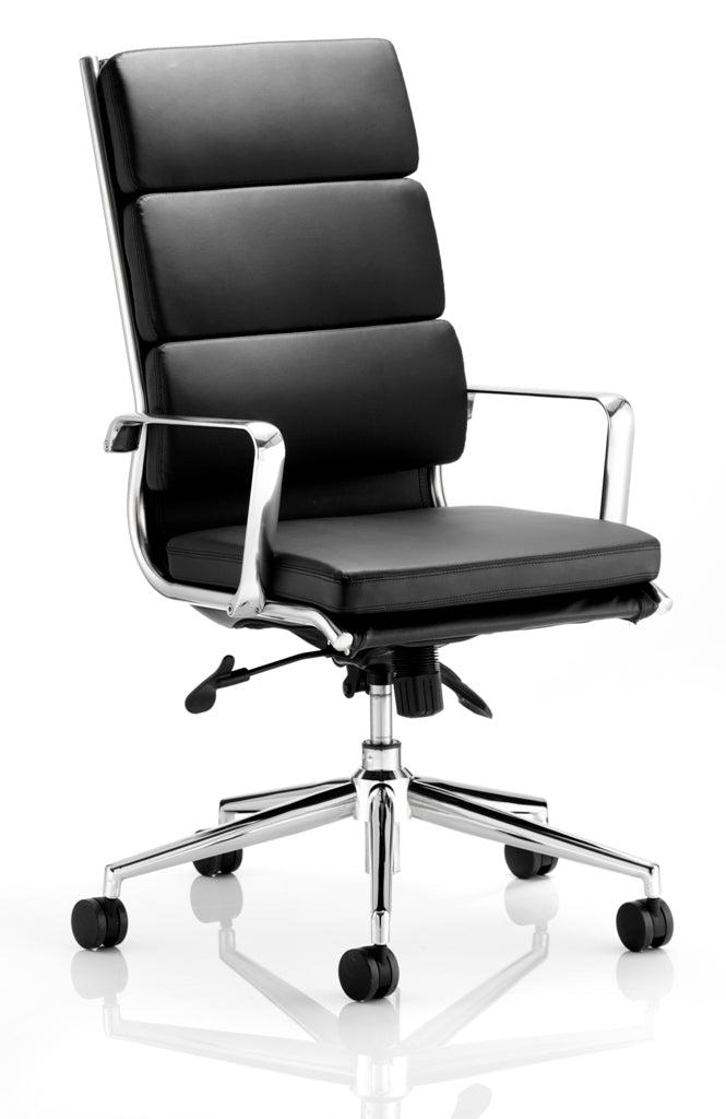Savoy Black Leather High Back Boardroom Chair UK