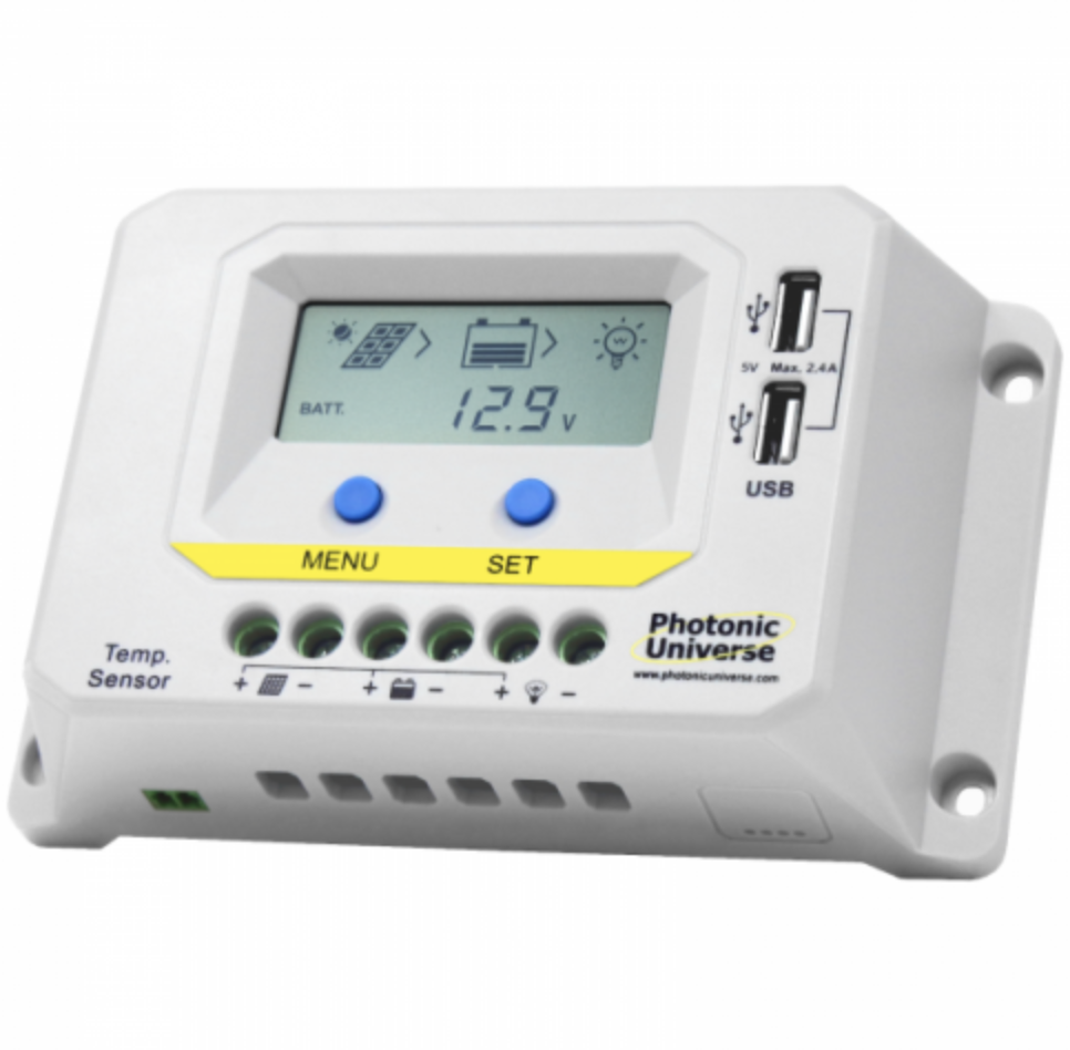 20a 12v/24v solar charge controller / regulator with lcd display and powerful dual usb output (2.4a)