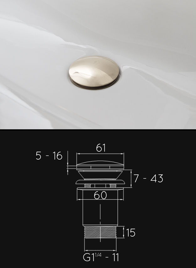 Nickel Classic Basin Waste (49SS)