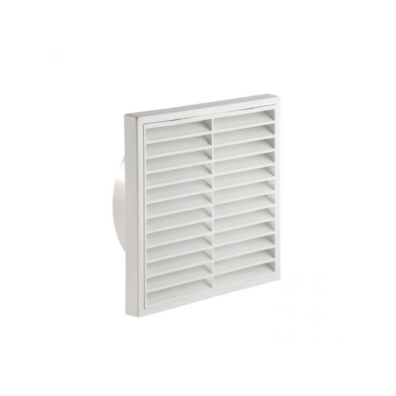 Manrose 100mm Dual Grille Fixed Louvre Fitting White